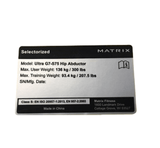 Matrix Fitness G7GM115 GM115F GM215B G7GM115G Strength System PETP English Label 1000411313-hydrafitnessparts