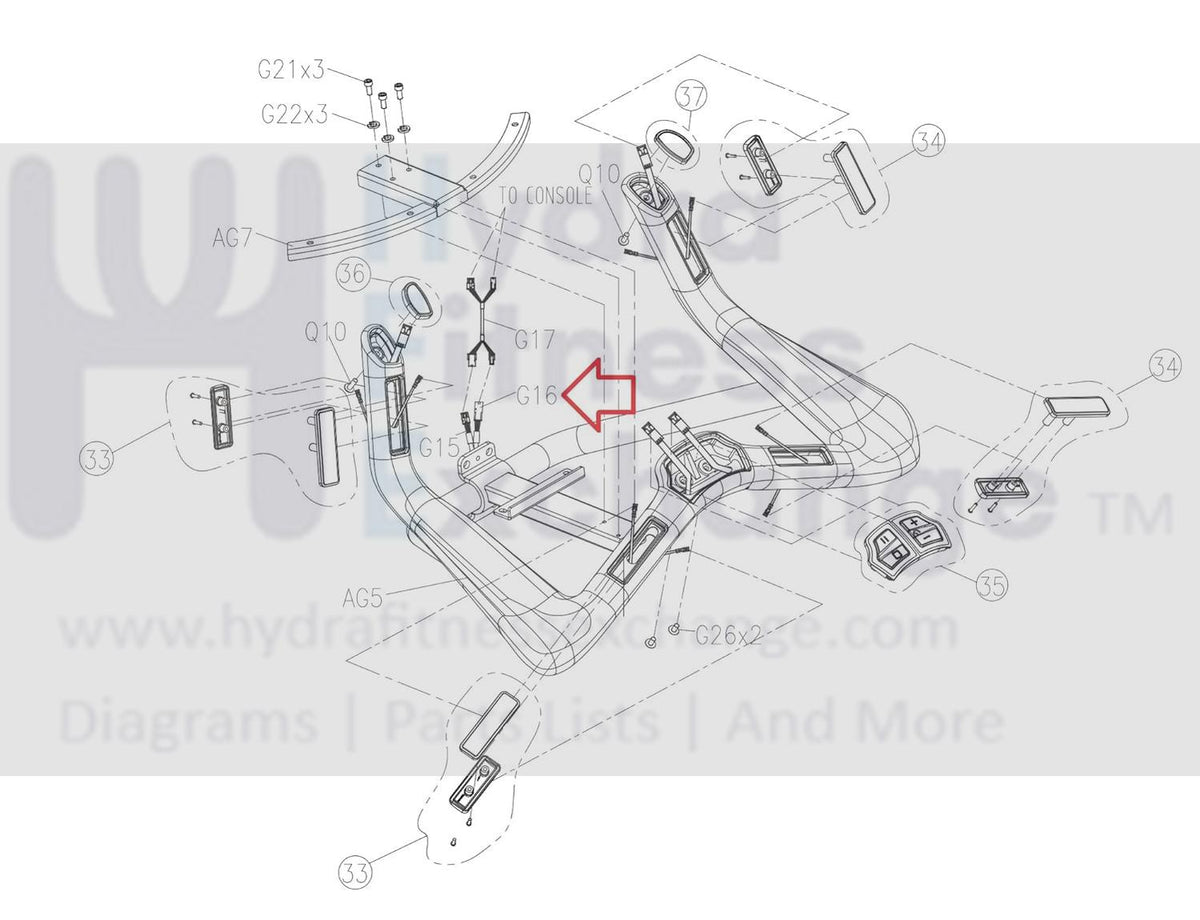 Matrix Fitness Stationary Bike Left Pulse Sensor Wire 1000437014 ...