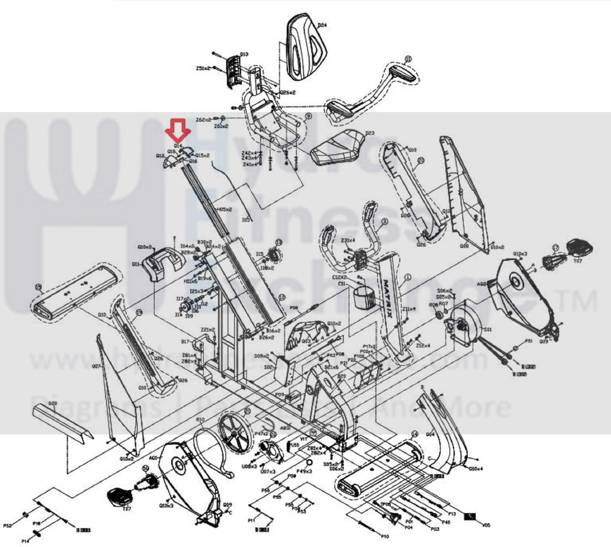 Matrix Fitness Stationary Bike Left Rear Frame End Cap 1000302052 ...