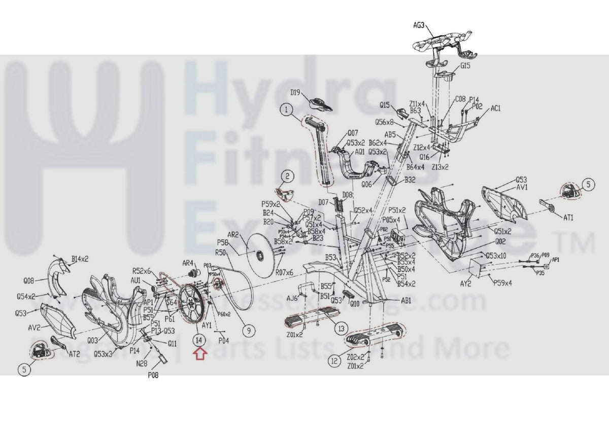 Matrix Fitness Stationary Bike Transmission System Set 1000404565 ...