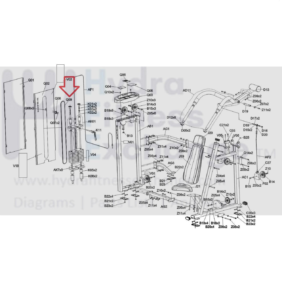 Matrix Assist Rails Matrix Fitness Strength System Inner Board Rail 1000376867 ...