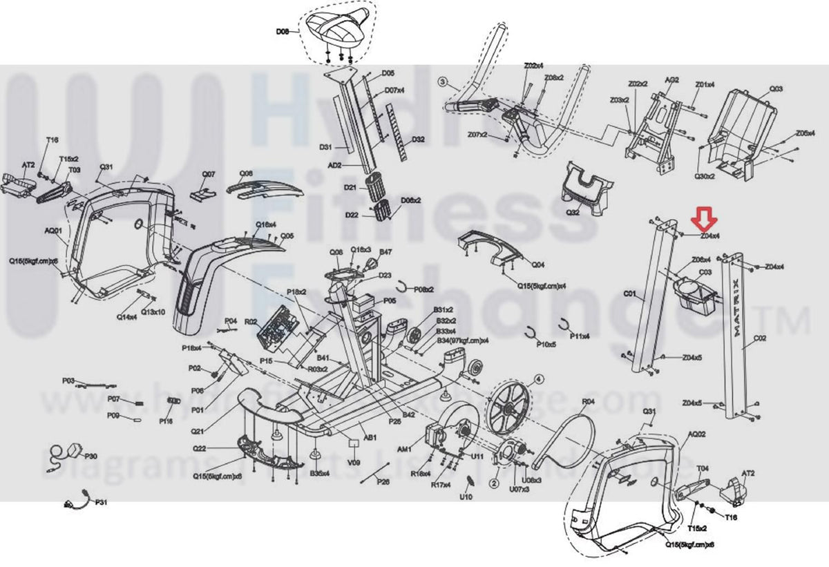 Matrix Fitness Upright Bike Hex Socket Screw M8 - 1.25P x 15L 004699-0 ...