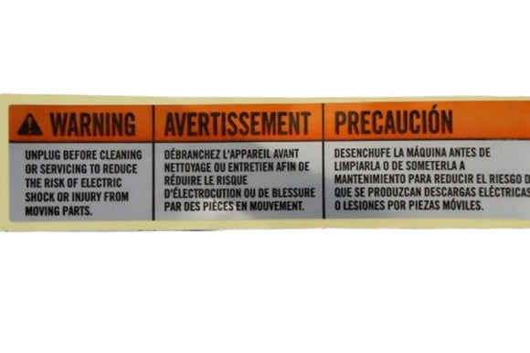 Matrix Retail CTM697 CTM698 CTM699 TM767 CB210 CB208 TM703C TM729 TM1015 Treadmill Warning Label 1000382189-hydrafitnessparts