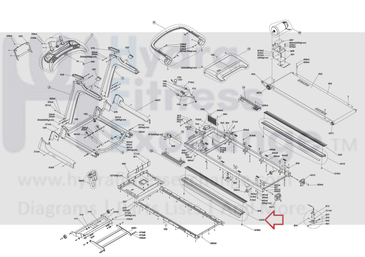 Matrix Retail TM767 TM768 Treadmill Left Side Deck Rail Set 1000458239 ...