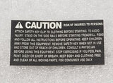 Merit Fitness Treadmill Warning Label Overlay White Word Or Black 1000210190-hydrafitnessparts