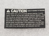 Merit Fitness Treadmill Warning Label Overlay White Word Or black 1000210190-hydrafitnessparts