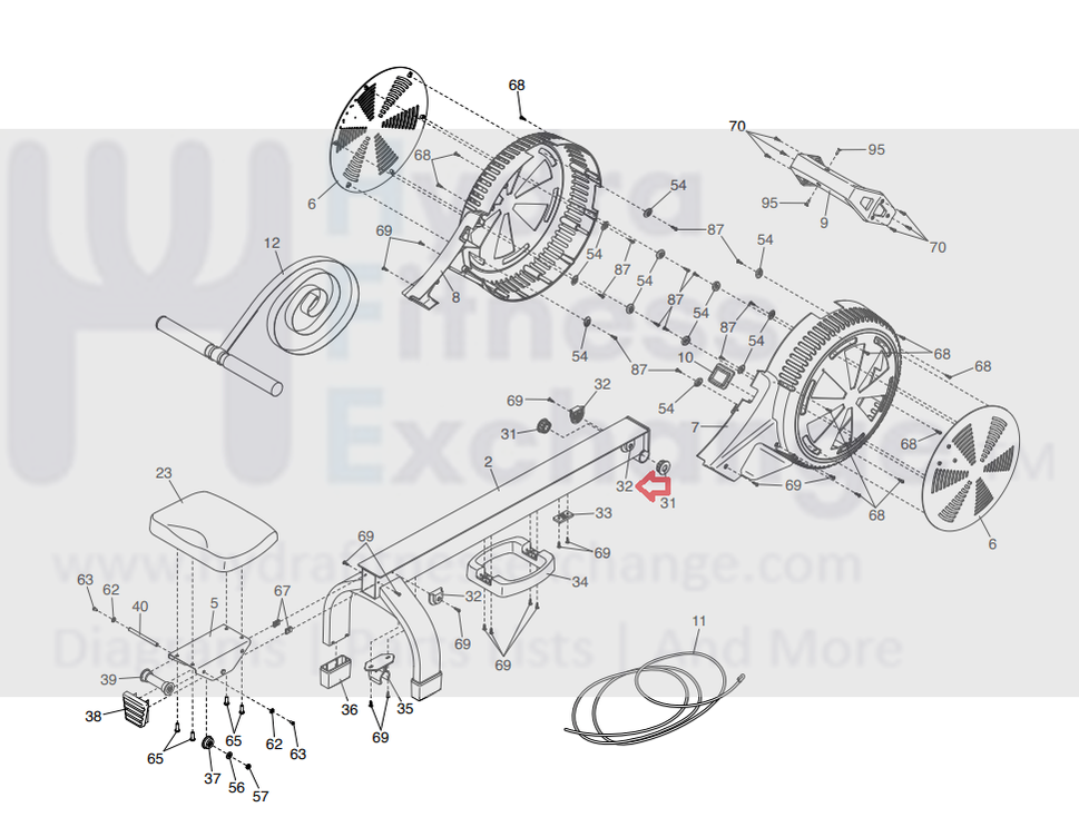 NordicTrack ProForm RX800 RW200 RW900 RW500 RW600 R600 550R Rower Stop ...