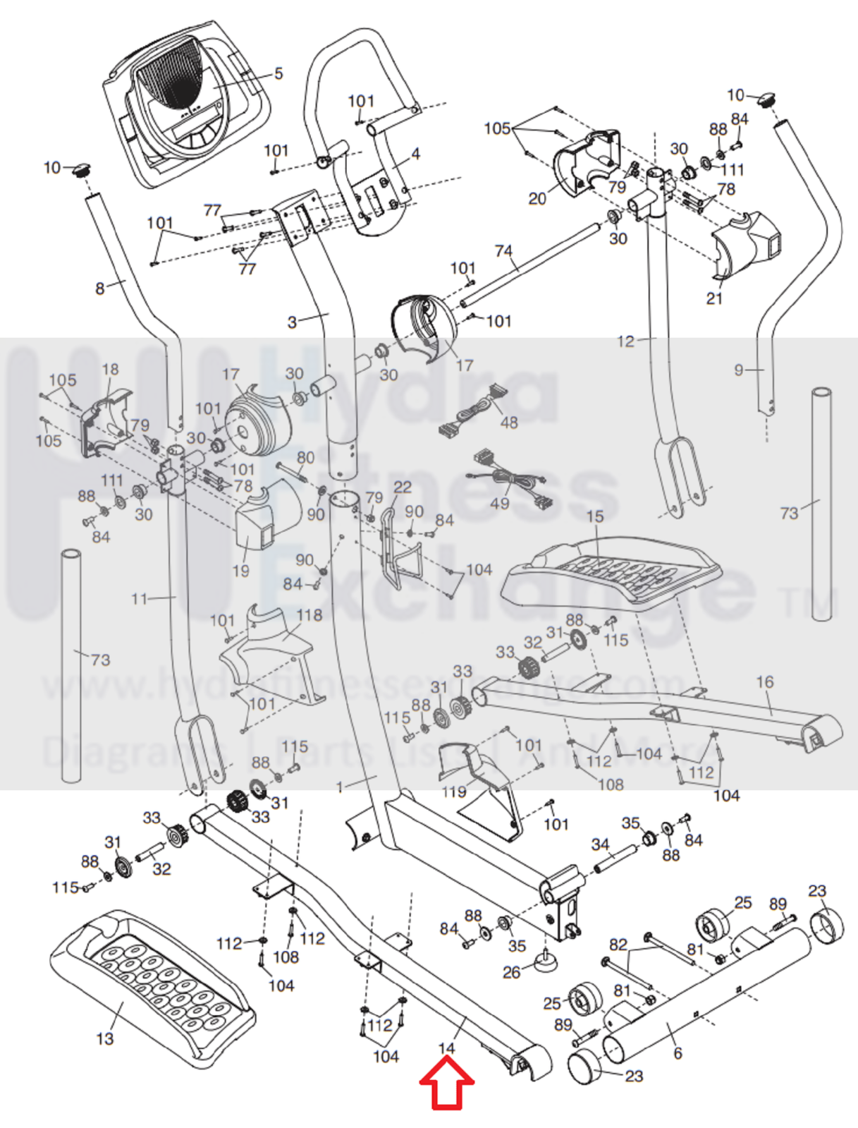 Pedale Ellittico Sinistro NordicTrack ProForm 299480 – Ricambio Originale Per NTEL091093