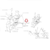 Octane Fitness xR6000 xR6 Base Elliptical Pivot Arm Cap 109223-001-hydrafitnessparts