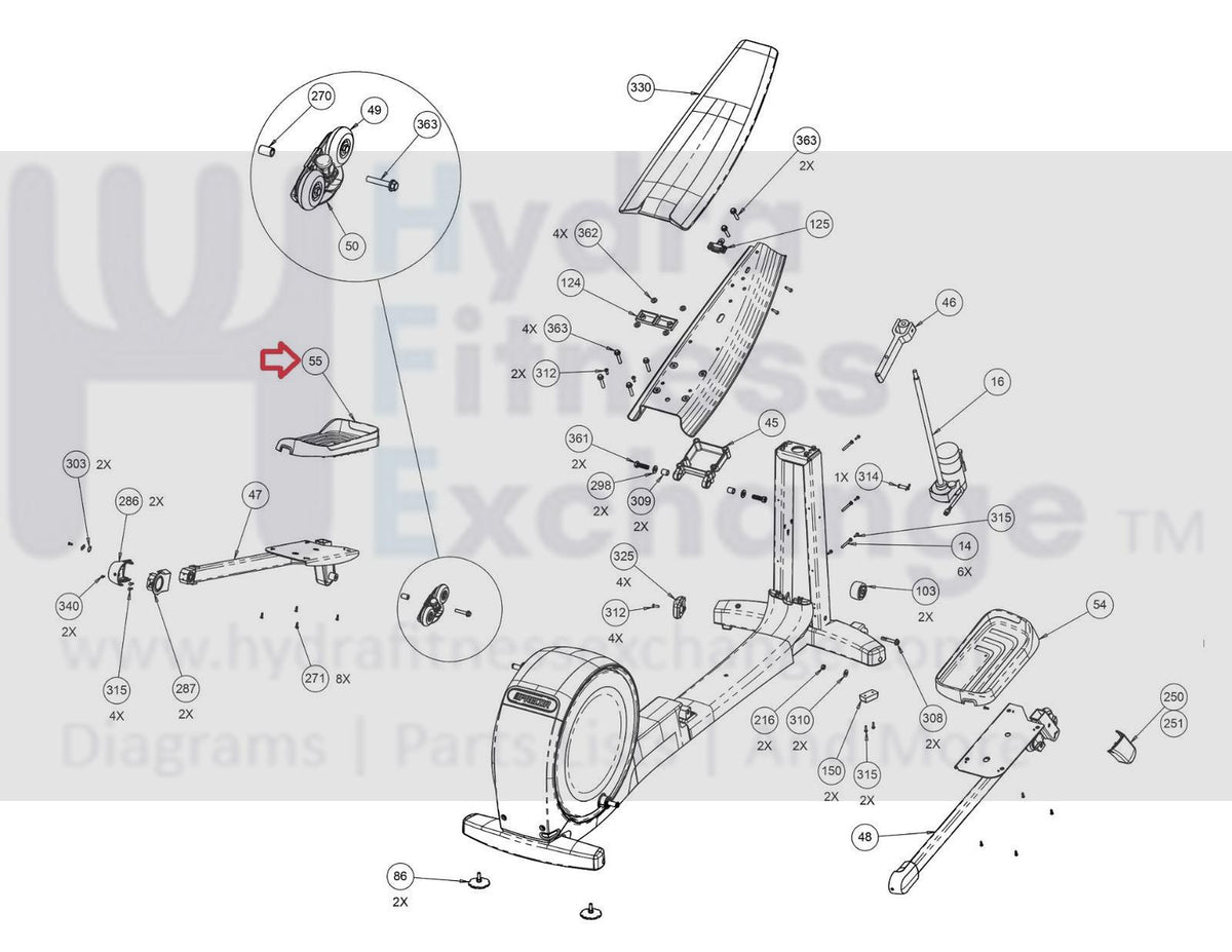 Precor Elliptical Left Foot Pedal 303467-101 or PPP000000303467101 ...