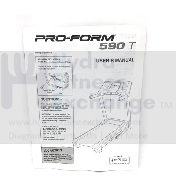 Proform 590T PFTL600091 PFTL600090 Treadmill Owner User's Manual 29063 ...