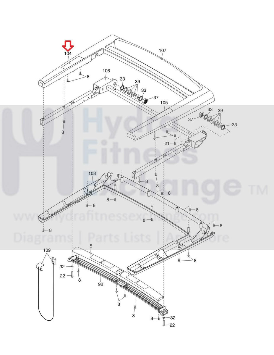Proform Thinline Desk Performance 1250 Treadmill Left Control Panel 35 ...