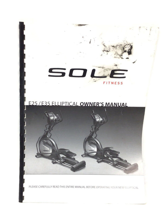 Sole Fitness E35 Elliptical Owner's User's Manual mnul-onwer-87-hydrafitnessparts