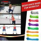 YORK Barbell Pull Up Resistance Bands 19mm - Light Blue (20-50lbs) - Heavy Duty Long Elastic Bands for Workout, Fitness, Training, and Physical Therapy - Large Rubber Bands for Men Women-hydrafitnessparts