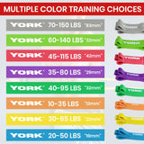 YORK Barbell Pull Up Resistance Bands 19mm - Light Blue (20-50lbs) - Heavy Duty Long Elastic Bands for Workout, Fitness, Training, and Physical Therapy - Large Rubber Bands for Men Women-hydrafitnessparts