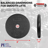 York Barbell 1” Standard Flat Pro Cast Iron Weight Plate for Strength Training (10 LB – Durable Pancake Design – Compatible with Standard Dumbbell Handles & Home Gym Equipment-hydrafitnessparts