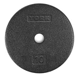 York Barbell 1” Standard Flat Pro Cast Iron Weight Plate for Strength Training (10 LB – Durable Pancake Design – Compatible with Standard Dumbbell Handles & Home Gym Equipment-hydrafitnessparts