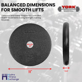 York Barbell 1” Standard Flat Pro Cast Iron Weight Plate for Strength Training (25 LB – Durable Pancake Design – Compatible with Standard Dumbbell Handles & Home Gym Equipment-hydrafitnessparts