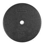 York Barbell 1” Standard Flat Pro Cast Iron Weight Plate for Strength Training (25 LB – Durable Pancake Design – Compatible with Standard Dumbbell Handles & Home Gym Equipment-hydrafitnessparts