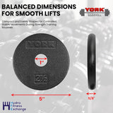York Barbell 1” Standard Flat Pro Cast Iron Weight Plate for Strength Training (2.5 LB – Durable Pancake Design – Compatible with Standard Dumbbell Handles & Home Gym Equipment-hydrafitnessparts