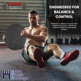 York Barbell 1” Standard Flat Pro Cast Iron Weight Plate for Strength Training (5 LB – Durable Pancake Design – Compatible with Standard Dumbbell Handles & Home Gym Equipment-hydrafitnessparts