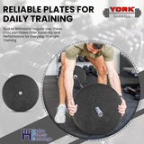 York Barbell 1” Standard Flat Pro Cast Iron Weight Plate for Strength Training (5 LB – Durable Pancake Design – Compatible with Standard Dumbbell Handles & Home Gym Equipment-hydrafitnessparts