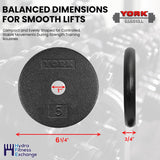 York Barbell 1” Standard Flat Pro Cast Iron Weight Plate for Strength Training (5 LB – Durable Pancake Design – Compatible with Standard Dumbbell Handles & Home Gym Equipment-hydrafitnessparts
