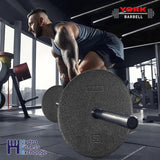York Barbell 1” Standard Flat Pro Cast Iron Weight Plate for Strength Training (50 LB – Durable Pancake Design – Compatible with Standard Dumbbell Handles & Home Gym Equipment-hydrafitnessparts