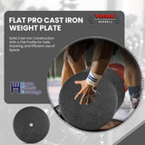 York Barbell 1” Standard Flat Pro Cast Iron Weight Plate for Strength Training (50 LB – Durable Pancake Design – Compatible with Standard Dumbbell Handles & Home Gym Equipment-hydrafitnessparts