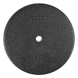 York Barbell 1” Standard Flat Pro Cast Iron Weight Plate for Strength Training (50 LB – Durable Pancake Design – Compatible with Standard Dumbbell Handles & Home Gym Equipment-hydrafitnessparts