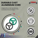 York Barbell 10LB Bumper Plates – Olympic Weight Plates with 3-Grip Design, Rubber-Coated for Floor Protection – Durable Cast Aluminum Milled Construction – Steel Composite Hub – Green-hydrafitnessparts