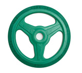 York Barbell 10LB Bumper Plates – Olympic Weight Plates with 3-Grip Design, Rubber-Coated for Floor Protection – Durable Cast Aluminum Milled Construction – Steel Composite Hub – Green-hydrafitnessparts