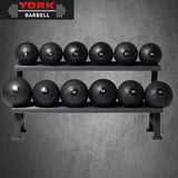 York Barbell 15LB Rubber Slam-Ball – Dead Weight with Textured Surface – Minimal Bounce Absorbs Impact – Pilates Yoga Strength Training Physical Therapy Cardio Exercises for Full Body Workout - Black-hydrafitnessparts