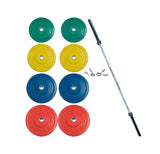 York Barbell 160kg Olympic Bumper Plate Set with 20kg Needle Bearing Bar—MultiColored Rubber Plates with Steel Inserts, Spring Collars Included – Weightlifting & Cross Training-hydrafitnessparts