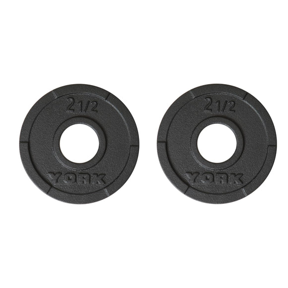 York Barbell 2” G-2 Cast Iron Olympic Weight Plates with Interlocking Design –Powerlifting, Weightlifting, Strength Training Plates for Home Gym & School – Fits Standard Barbells – 2.5LB Pair-hydrafitnessparts