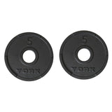 York Barbell 2” G-2 Cast Iron Olympic Weight Plates with Interlocking Design –Powerlifting, Weightlifting, Strength Training Plates for Home Gym & School – Fits Standard Barbells – 5LB Pair-hydrafitnessparts
