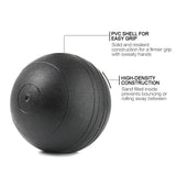 York Barbell 45LB Rubber Slam-Ball – Dead Weight with Textured Surface – Minimal Bounce Absorbs Impact – Pilates Yoga Strength Training Physical Therapy Cardio Exercises for Full Body Workout - Black-hydrafitnessparts