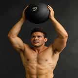 York Barbell 50LB Rubber Slam-Ball – Dead Weight with Textured Surface – Minimal Bounce Absorbs Impact – Pilates Yoga Strength Training Physical Therapy Cardio Exercises for Full Body Workout - Black-hydrafitnessparts