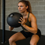 York Barbell 5LB Rubber Slam-Ball – Dead Weight with Textured Surface – Minimal Bounce Absorbs Impact – Pilates Yoga Strength Training Physical Therapy Cardio Exercises for Full Body Workout - Black-hydrafitnessparts