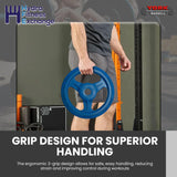 York Barbell Bumper Grip Cast Steel Composite Milled Plate – 3-Grip Design for Easy Handling – Rubber-Coated for Floor Protection – Durable Aluminum Steel Composite Hub – Blue in 35 lb-hydrafitnessparts