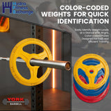 York Barbell Bumper Grip Cast Steel Composite Milled Plate – 3-Grip Design for Easy Handling – Rubber-Coated for Floor Protection – Durable Aluminum Steel Composite Hub – Red in 45 lb-hydrafitnessparts