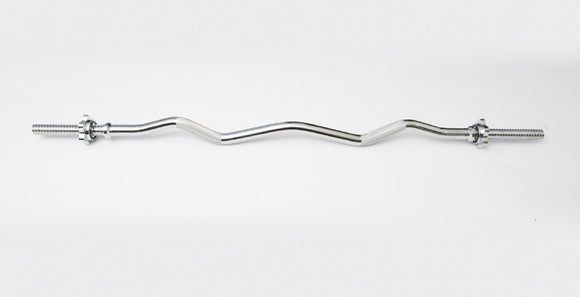 York Barbell Chrome Spin Lock Curl Bar with Spin-Lock Collars – 45” Standard 1” Plate Barbell, Two Knurled Grip Areas, Durable Chrome Finish - Great for Bicep Tricep Beginners & Standard Weight Plates-hydrafitnessparts