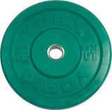 York Barbell Color-Coded Rubber Training Bumper Plates | Olympic Weightlifting Plates 10 KG | Durable Solid Rubber with 2” Center Steel Sleeve | Noise-Reducing, Floor-Protecting Weight Plates - Green-hydrafitnessparts