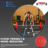 York Barbell Color-Coded Rubber Training Bumper Plates | Olympic Weightlifting Plates 10 LB | Durable Solid Rubber with 2” Center Steel Sleeve | Noise-Reducing, Floor-Protecting Weight Plates - Green-hydrafitnessparts