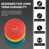 York Barbell Color-Coded Rubber Training Bumper Plates | Olympic Weightlifting Plates 10 LB | Durable Solid Rubber with 2” Center Steel Sleeve | Noise-Reducing, Floor-Protecting Weight Plates - Green-hydrafitnessparts