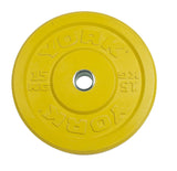 York Barbell Color-Coded Rubber Training Bumper Plates | Olympic Weightlifting Plates 15 KG | Durable Solid Rubber with 2” Center Steel Sleeve | Noise-Reducing, Floor-Protecting Weight Plates - Yellow-hydrafitnessparts