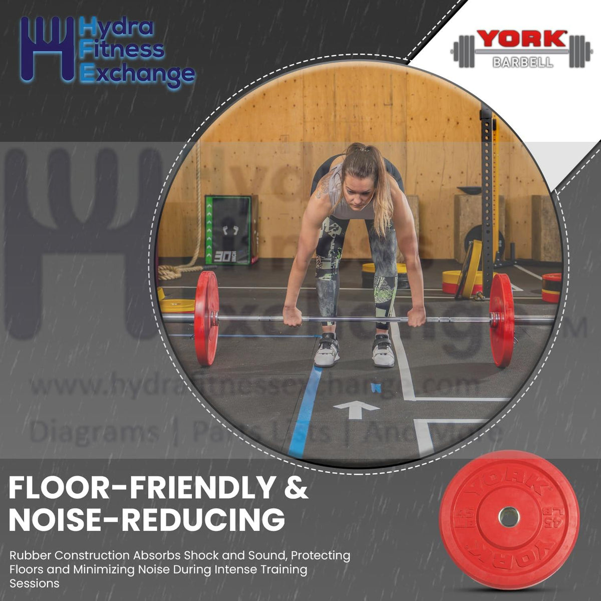 York Barbell Color-Coded Rubber Training Bumper Plates | Olympic Weigh ...