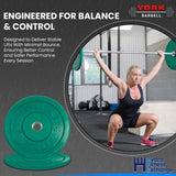 York Barbell Color-Coded Rubber Training Bumper Plates | Olympic Weightlifting Plates 20 KG | Durable Solid Rubber with 2” Center Steel Sleeve | Noise-Reducing, Floor-Protecting Weight Plates - Blue-hydrafitnessparts