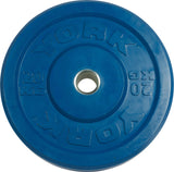York Barbell Color-Coded Rubber Training Bumper Plates | Olympic Weightlifting Plates 20 KG | Durable Solid Rubber with 2” Center Steel Sleeve | Noise-Reducing, Floor-Protecting Weight Plates - Blue-hydrafitnessparts