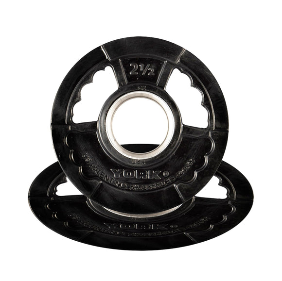 York Barbell Dual Grip Thin Line Rubber Encased Olympic Plate (2.5 lb Pair) – 2